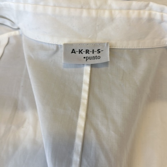 AKRIS Punto Long Sleeve Button Down Tunic Shirt in White 8 - Picture 10 of 11